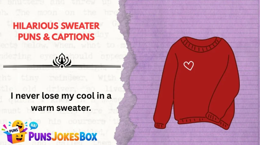 Hilarious Sweater Puns & Captions